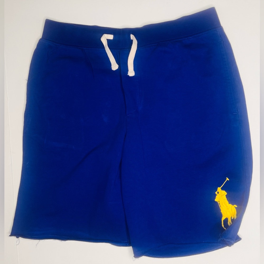 Big Boys polo Ralph Lauren Pig Pony Royal Blue Terry Drawstring Shorts